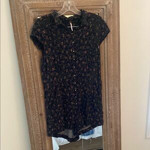 Free People Floral Button-Up Romper